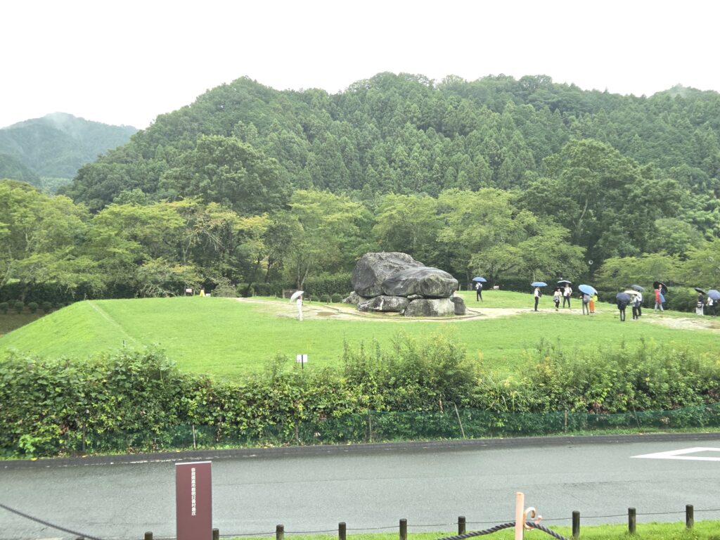 Massive megalithic stone burial mound at Ishibutai Kofun in Asuka, Nara